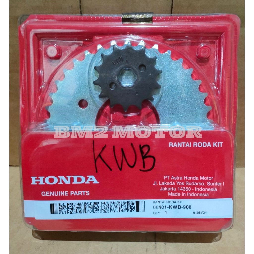 GEAR SET+RANTAI HONDA BLADE & REVO 110 100% ORIGINAL HONDA 06401KWB900