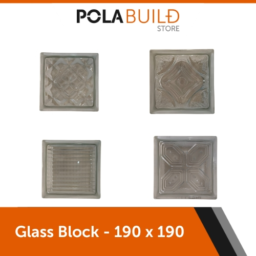 Pola Build - Glass Block Kaca 190 x 190 Motif - Roster Tembok Dinding Kaca Dekorasi