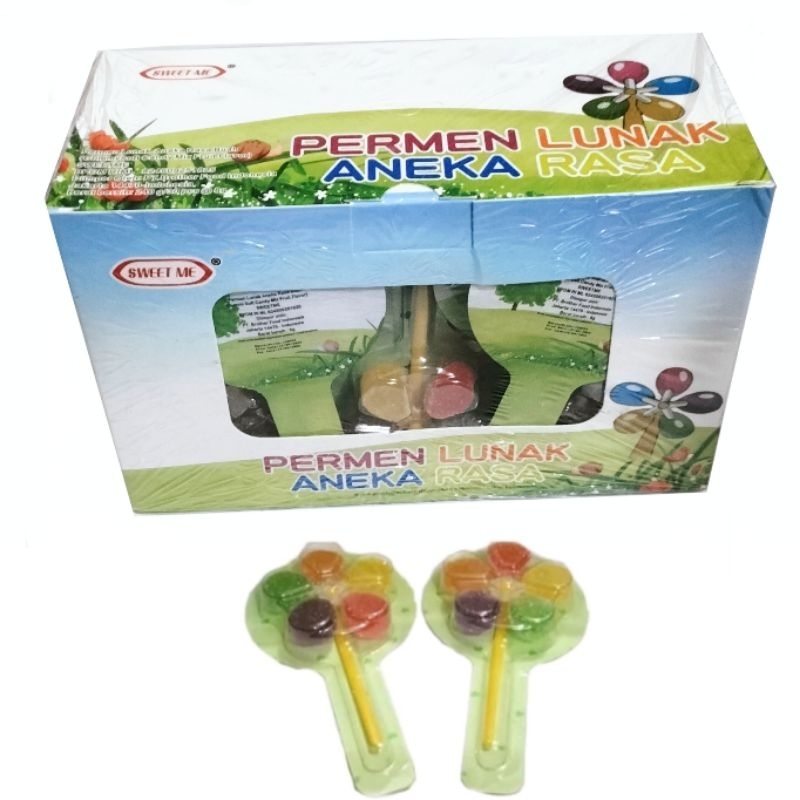 

Sweet Me Permen Lunak Gummy Windmill Box Bentuk Kipas Isi 30 Pcs | Kincir Angin Windmill Candy