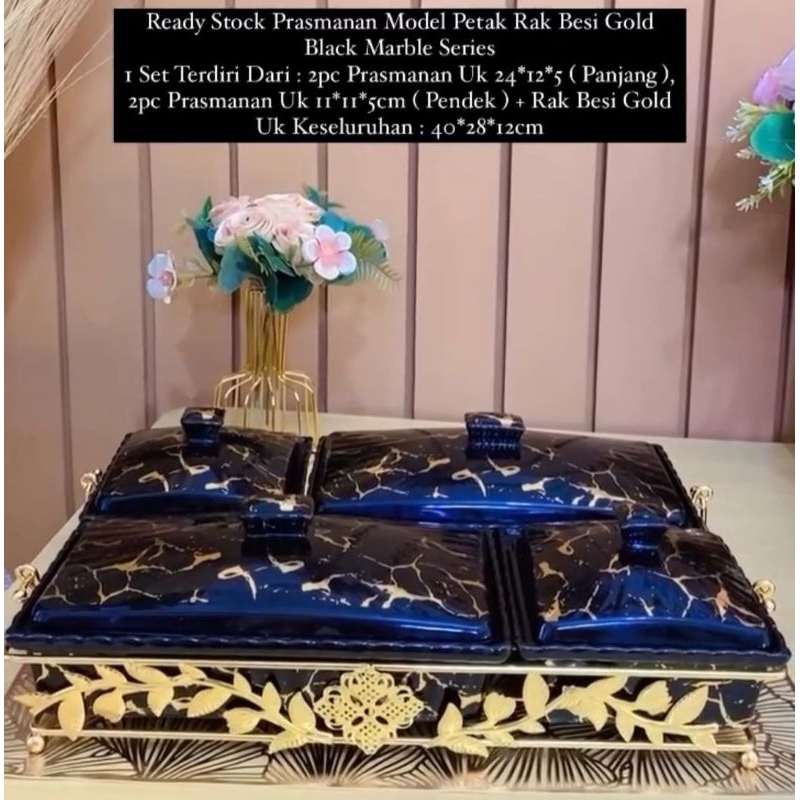 Prasmanan Keramik Marble Rak Besi Gold