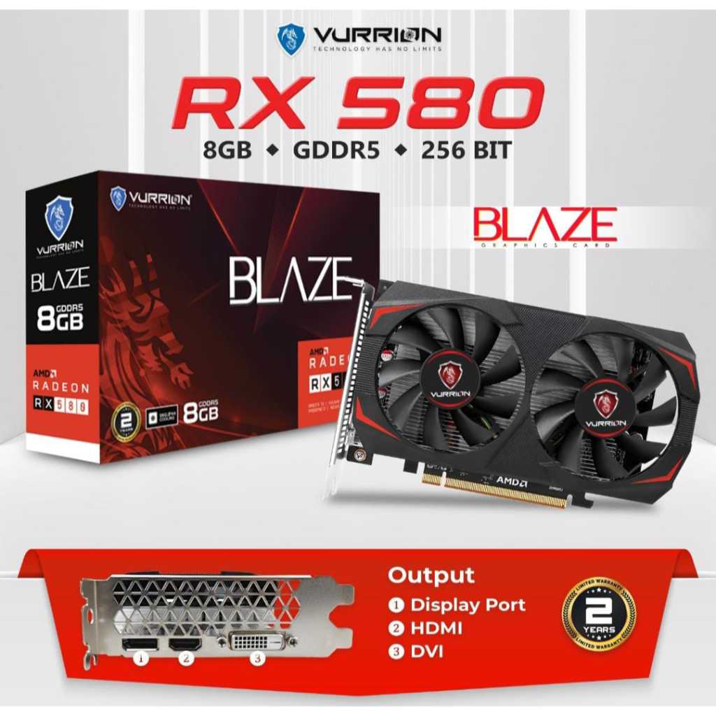 VGA Vurrion RX 580 8GB 256bit - Vurrion Radeon RX 580 8GB