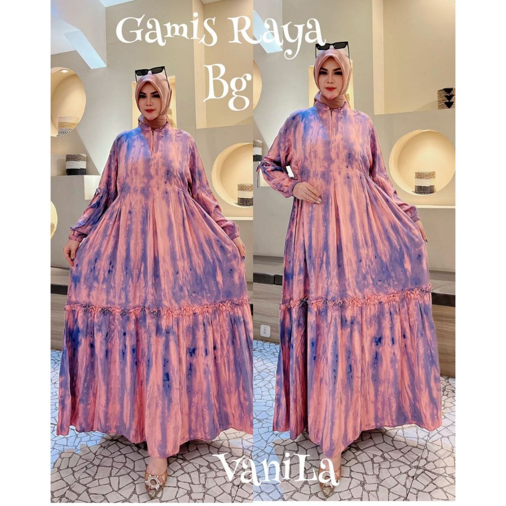BG ORI RAYA NEW VANILLA "READY" GAMIS RAYA TWILL ORI SIZE " S M L XL XXL " MOTIF SUKMA | GAMIS TWILL