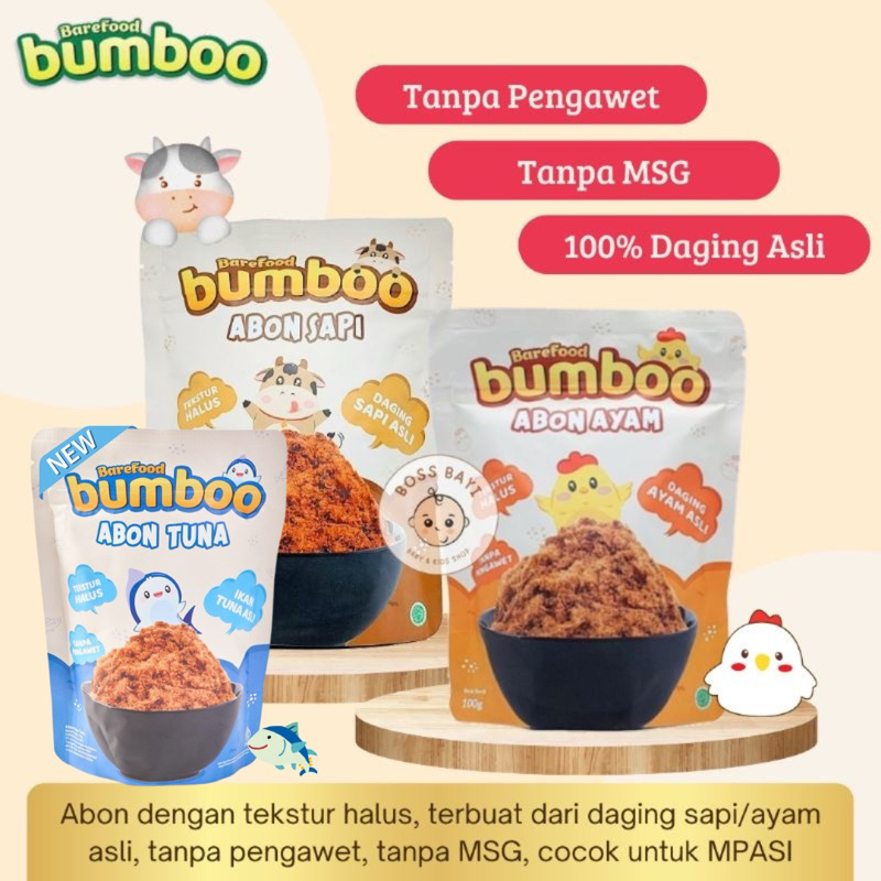 

BUMBOO - ABON Sapi / Ayam/ Tuna Asli Tanpa Pengawet Tanpa MSG untuk MPASI 100gr