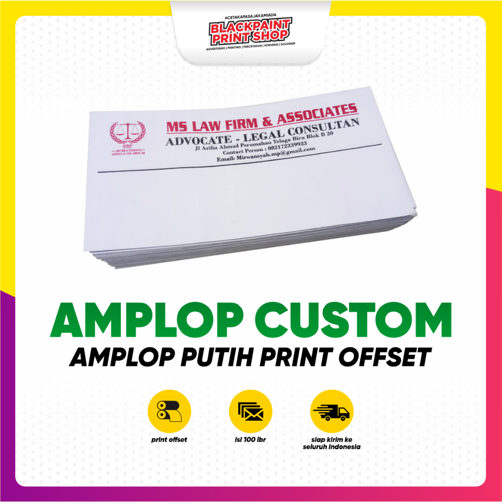 Amplop Putih Print / Amplop Surat Custom / Amplop