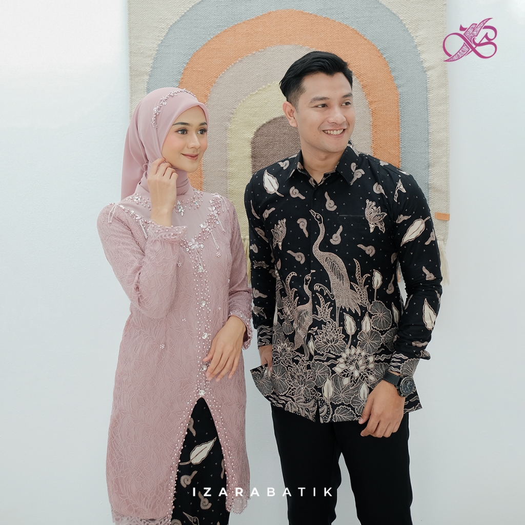 Harga Terbaik IZARABATIK - Anggita Dusty Pink Set Kebaya Modern Couple Wisuda Lamaran Full Payet