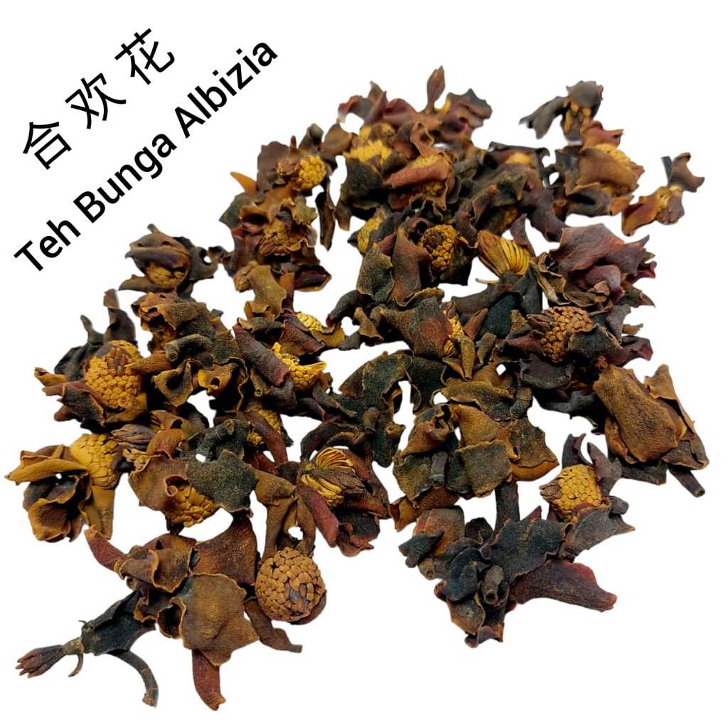 

25-100 Gram - He Huan Hua 合欢花 Teh Bunga Albizia - Natural Organic Julibrissin Chinese Flower Tea