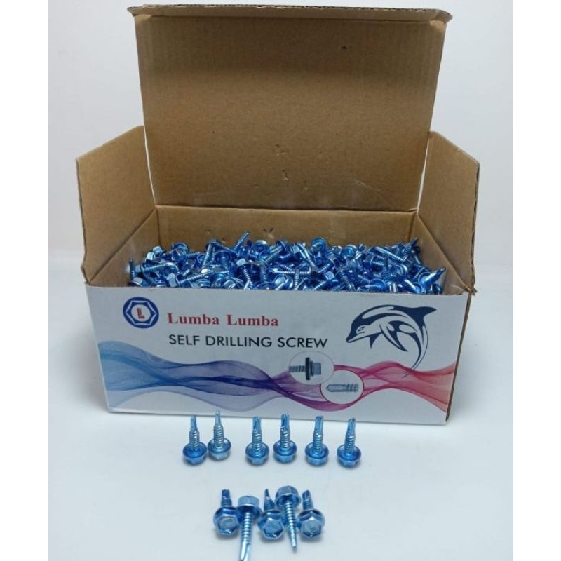 Baut Baja Ringan roofing uk 10x19" Lumba Lumba / Skrup Baja Ringan / Baut Baja kode L 800pcs