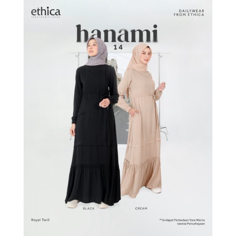 GAMIS ETHICA HANAMI 14 GAMIS HITAM POLOS GAMIS RAYON TWILL PREMIUM