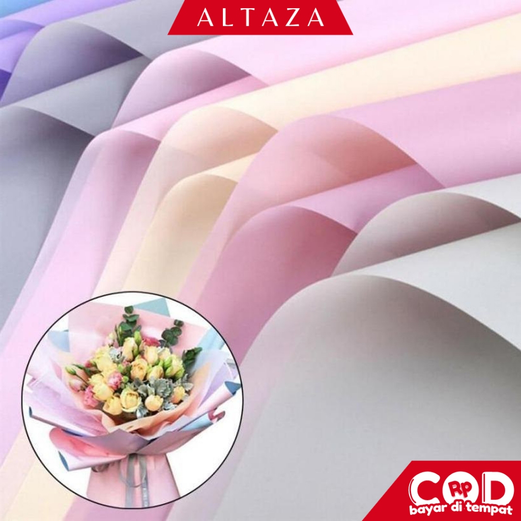 

ALTAZA (1PACK) 20 Lembar Flower Wrapping Paper Varian Polos Kertas Buket Bunga Cellophane Florist KB24