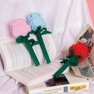 Nano Block Flower Bunga Mawar Mainan Balok Susun Set Hadiah Dan Pajangan