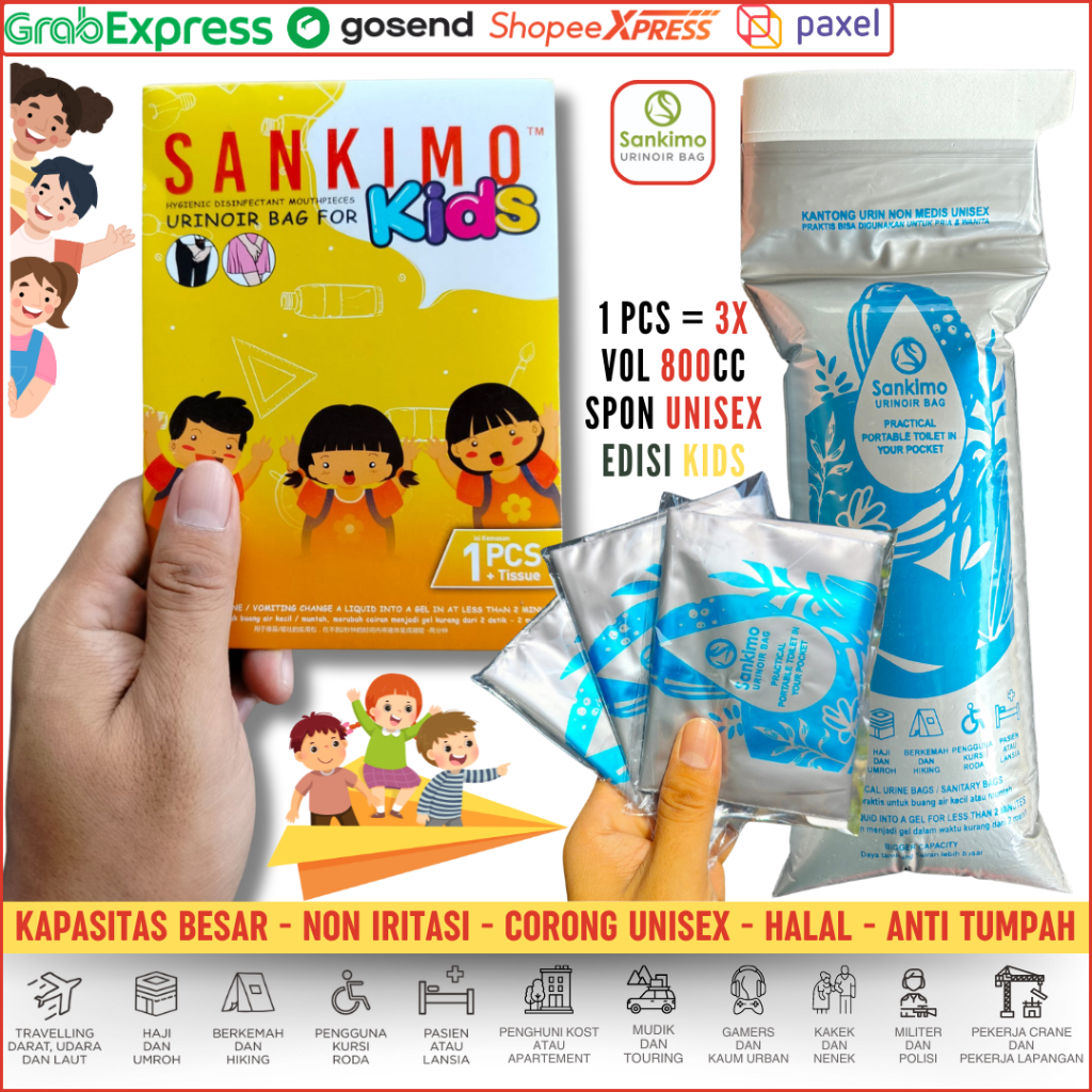 Sankimo Thematic Kids 1 Pcs / Anak / Alat Kencing / Kantong Urin / Kantung Urine / Urinoir Bag