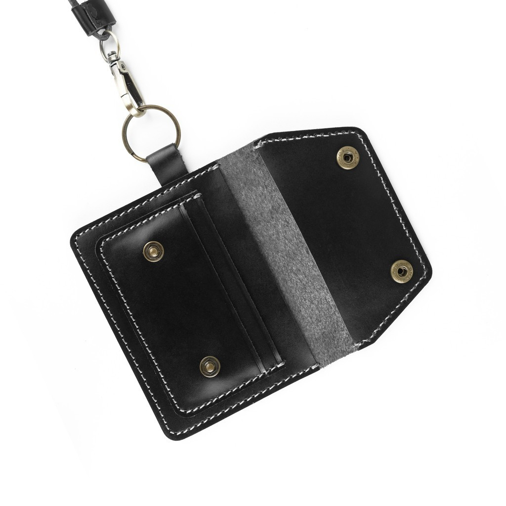 Dompet Kartu Uang Kulit Asli Dengan Tali Leher