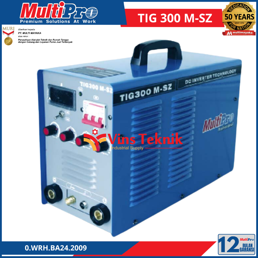 Multipro TIG 300 M-SZ Mesin Las Inverter TIG/MMA 210A, IGBT Technology, 3 Fasa, 18.9 kg