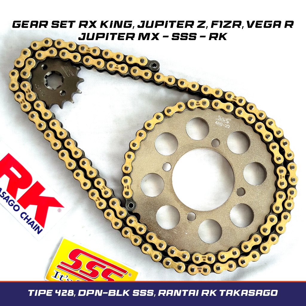 GEAR SET GIRSET SSS x RK TAKASAGO 428 JUPITER Z, RX KING, F1ZR, JUPITER Z, VEGA R UKURAN GIR DEPAN 1
