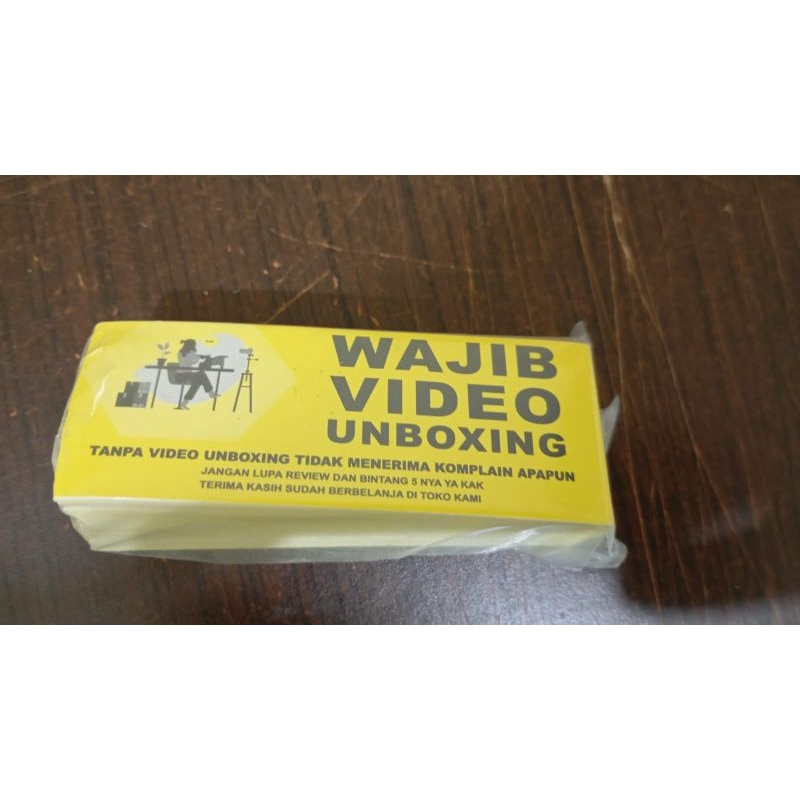 

STIKER WAJIB UNBOXING2 KUNING isi 100 pcs