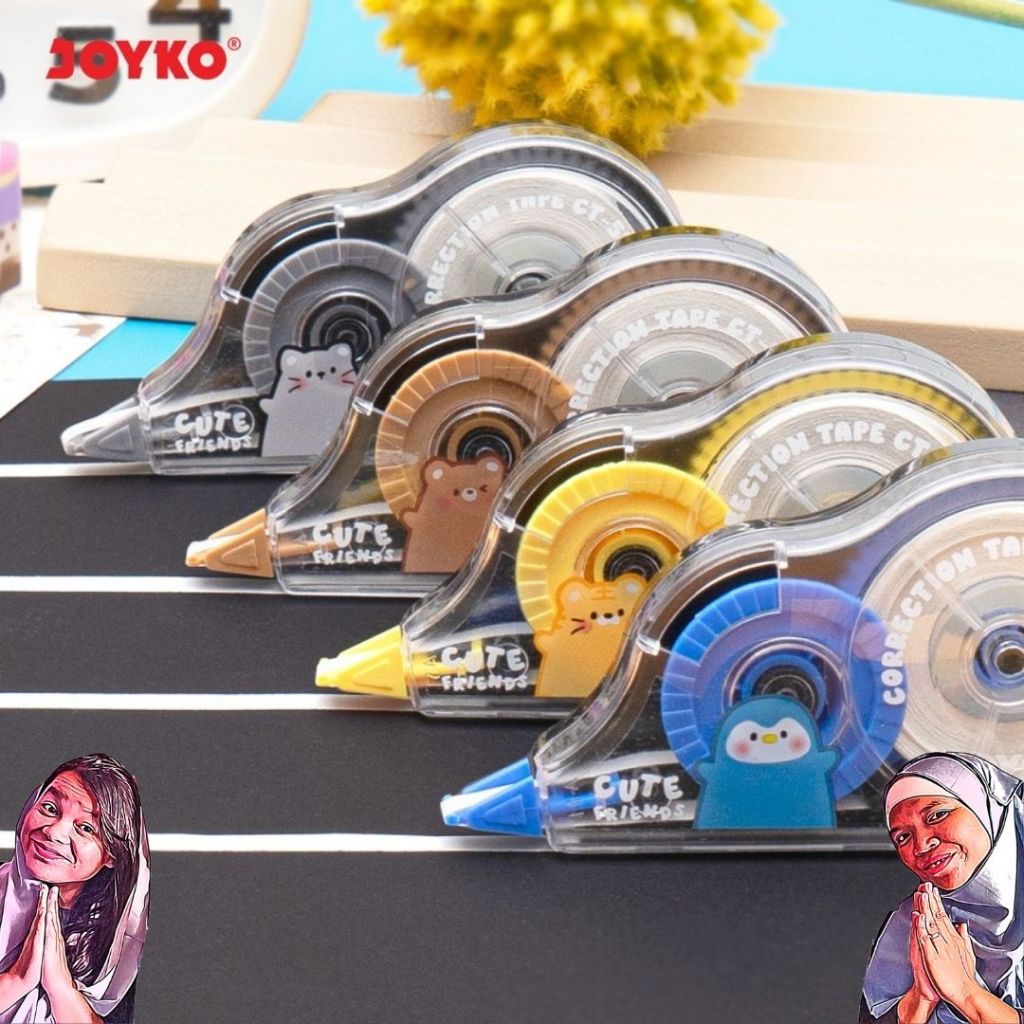 

Tip Ex Joyko Correction Tape CT-522 Cute Friends Color 12 meter - Correction Tape