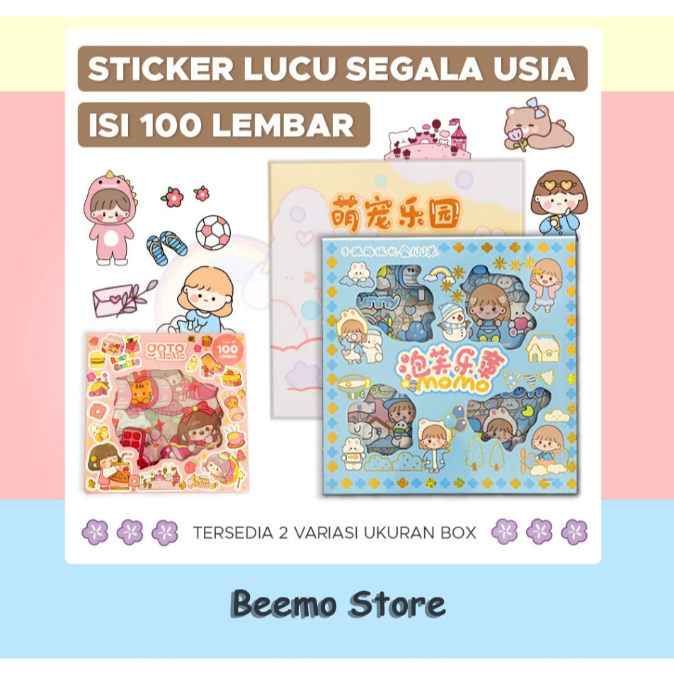 

Stiker Momo 100 Lembar Motif Lucu Kartun Korea Anti Air Box Botol Minum Viral Korea Anak Sticker