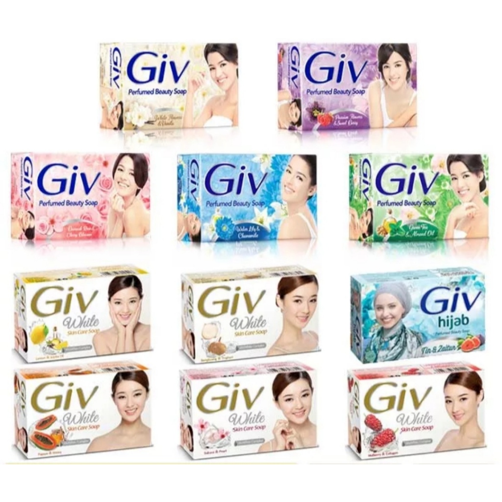 Giv Sabun Batang 76gr Hijau/Lemon/Biru/Bangkuang/Mulberry/Pearl/Pink/Papaya/Putih/Ungu