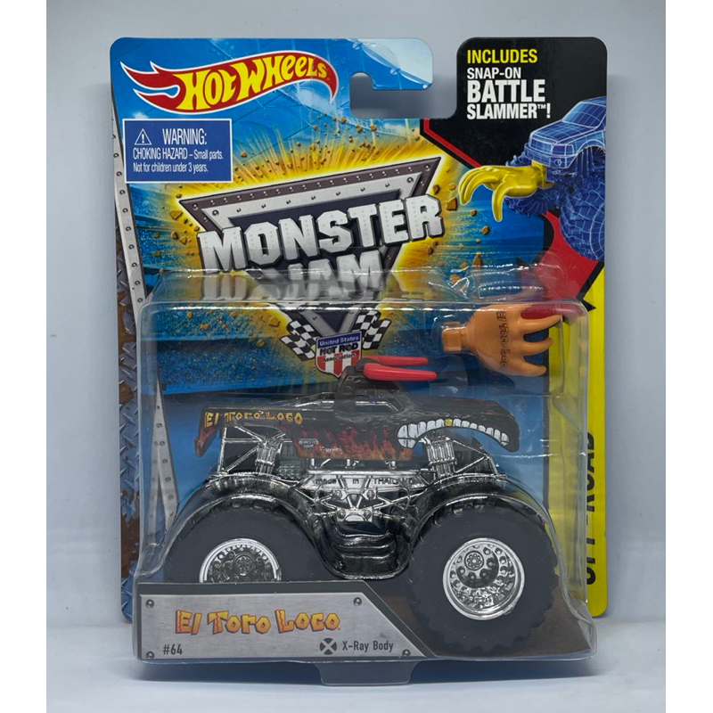 Hot Wheels Monster Jam El Toro Loco X-Ray Body Transparent 1:64 Trucks Truck Hotwheels