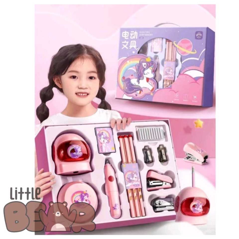 

KODE F7F5 SET ALAT TULIS ELEKTRIK RAUTAN PENGHAPUS VACUUM PENSIL 11 IN 1 ELECTRIC STATIONERY SET 7 IN 1
