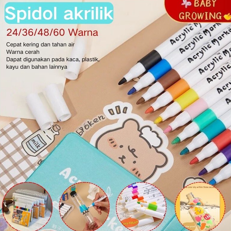 

KODE Y4H5 Spidol Acrylic Pen Cepat kering spidol warna tahan air gambar kreatif plastik kaca pena gambar tanda lampu