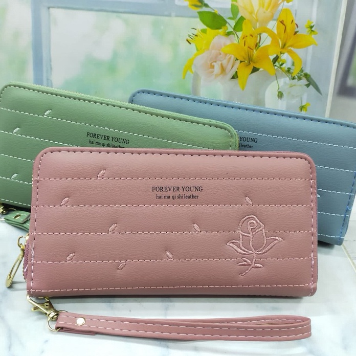 Terlaku DOMPET PANJANG WANITA DOMPET RESLETING WANITA DOMPET FOREVER YOUNG DOMPET TIPIS WANITA