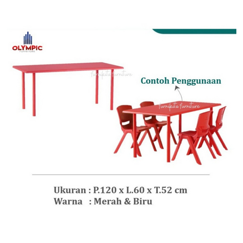 MEJA SEKOLAH PLAYGROUP ANAK PAUD TK - MT KIDS 120 OLYMPIC