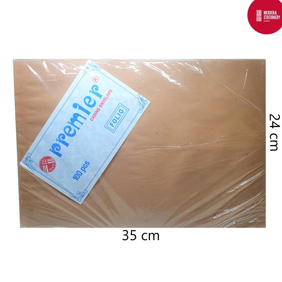 

KODE A9Q8 AmplopEnvelopeSurat Coklat Premier Casing D FolioF4 24x35cm 1 Lembar