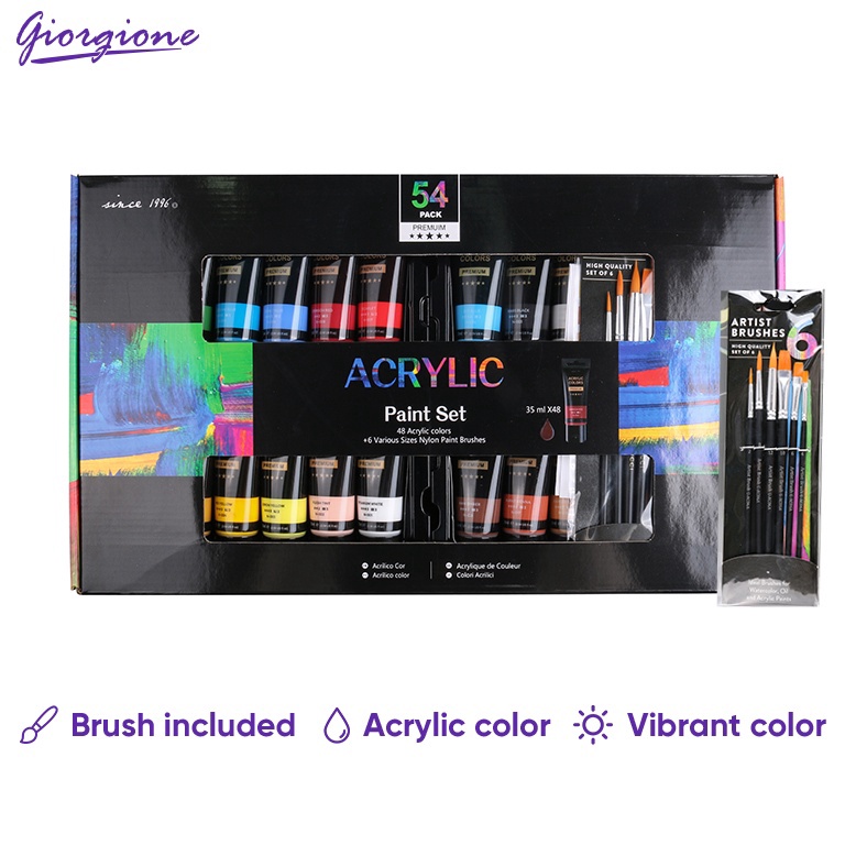 

KODE N1W8 Giorgione Cat Akrilik Acrylic Paint Set 12243648 Warna 35mlbotol Free Brush AC35