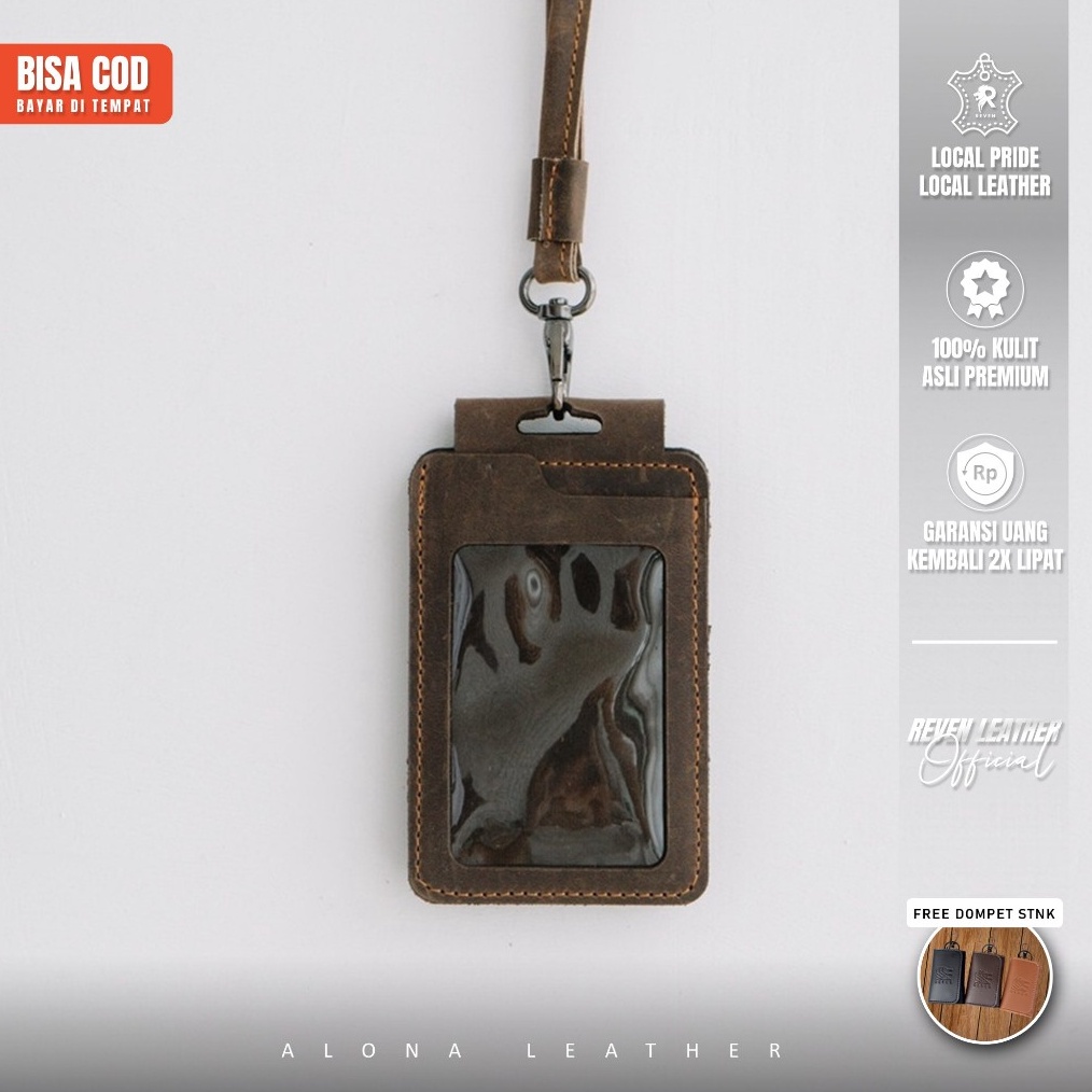 

KODE H7D6 Name Tag ID Card Kulit Holder Kalung Nama Lanyard Kulit Sapi Landyard Stylish Kantor Kerja Kantoran