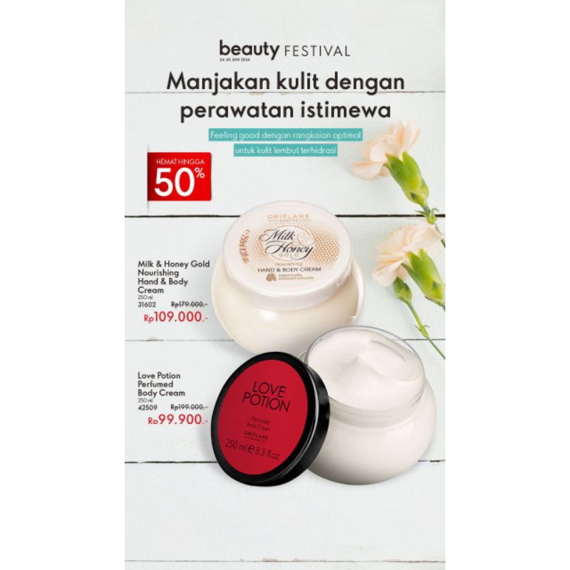 body cream milk honey oriflame