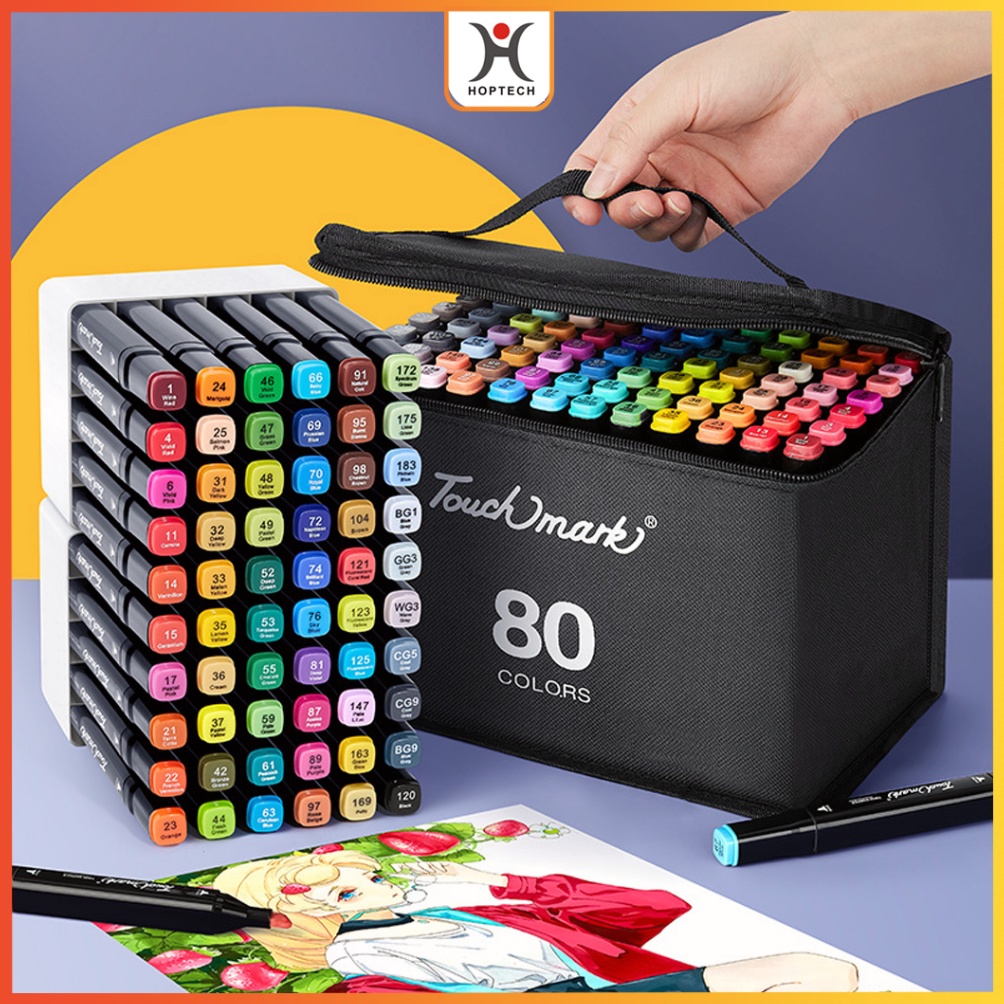 

KODE P4D7 Aimilo Spidol Warna Warni 1 Set Sketch Marker 2 Tip Touch Marker 4868 Warna