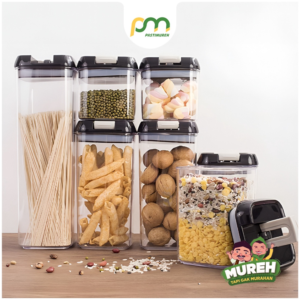 DISKON BESAR  PASTIMUREH  PAKET SOKI  Toples Kotak Snack Kedap Udara  Penyimpanan Bening  Box makana
