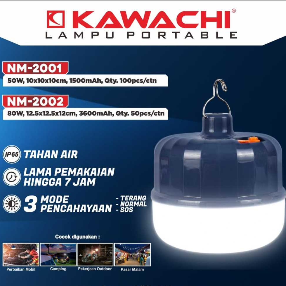 LAMPU EMERGENCY KAWACHI 80WATT / LAMPU DARURAT / LAMPU PORTABLE - TAHAN LAMA - BISA CAS - WATERPROOF