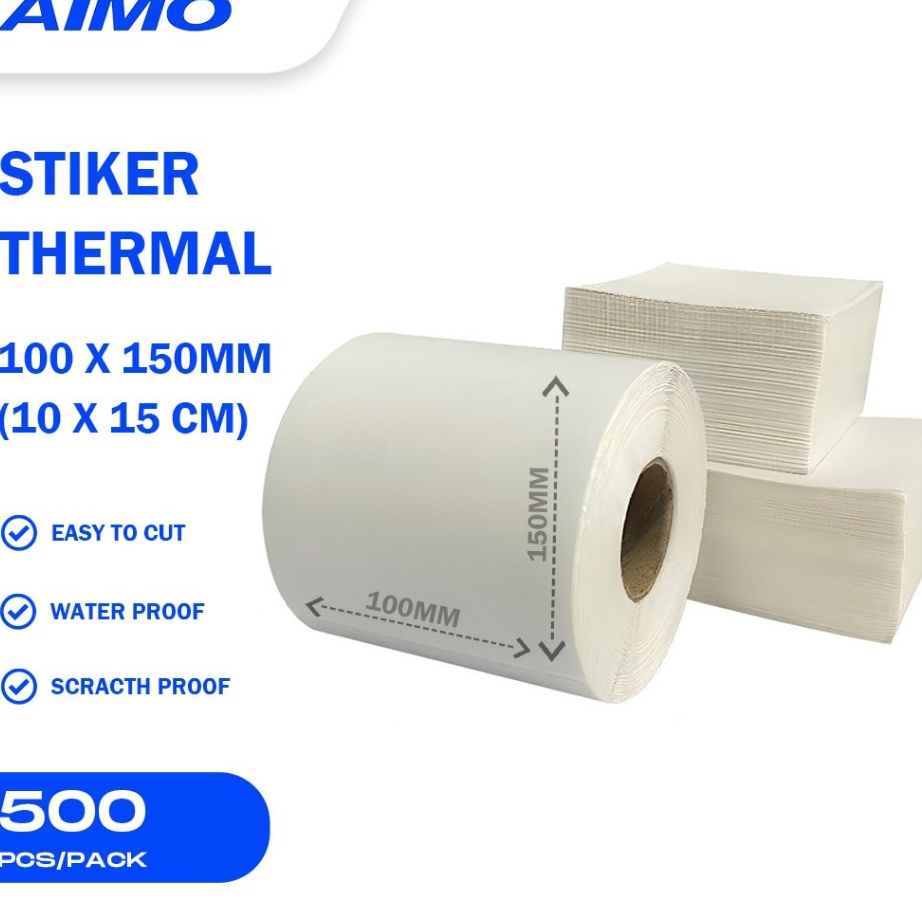 

Langka AIMO Thermal Paper Label Sticker Barcode Lipat Roll 1 X 15mm A6 pcs