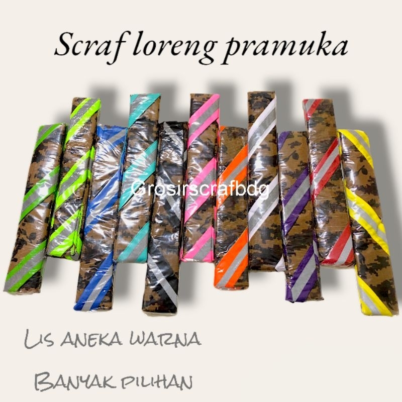 SCARF PRAMUKA LORENG PRAMUKA  scraft pramuka loreng lis menyala  scraf loreng ripstop menyala