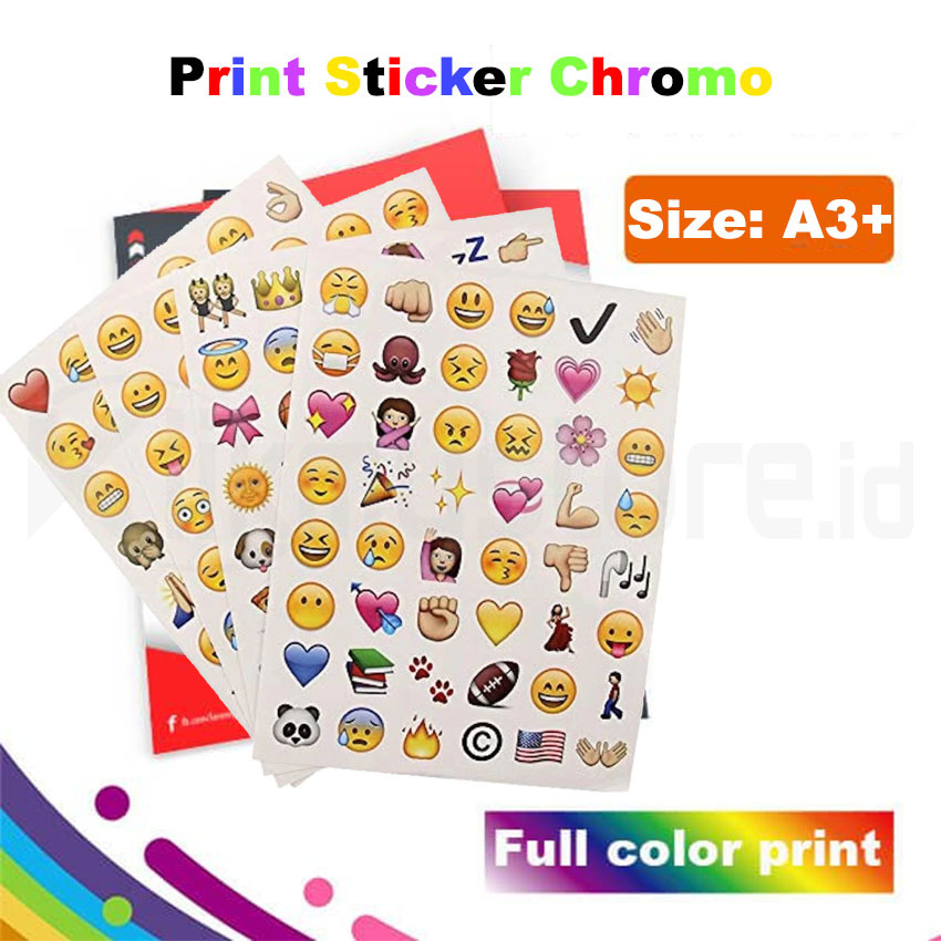 

Print Sticker Chromo Cetak Full Color Stiker Kromo Cutting Digital High Resolution Advertising