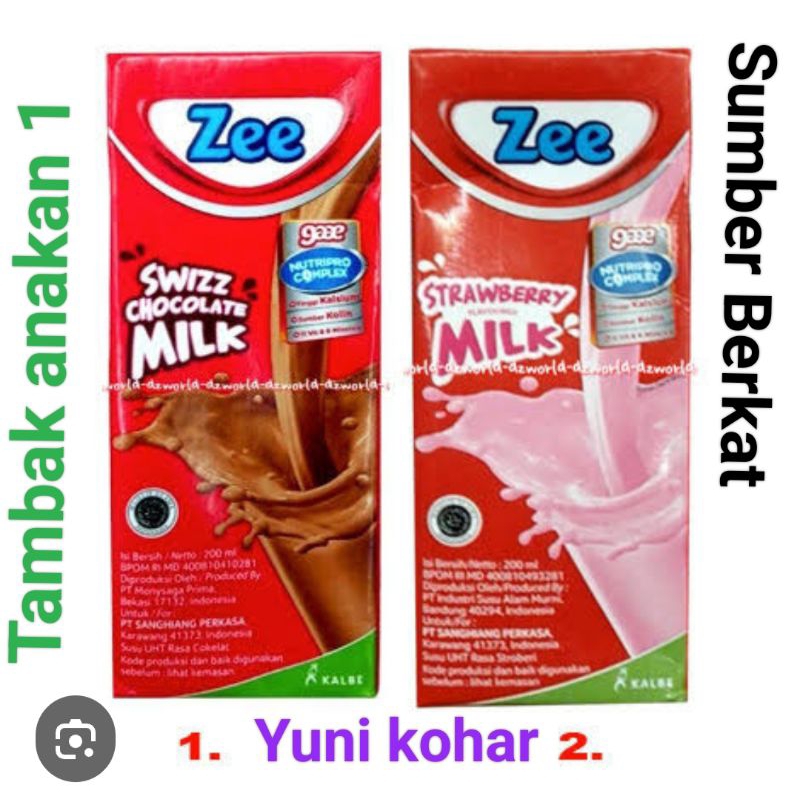 

susu zee uht 185ml isi 24 kotak