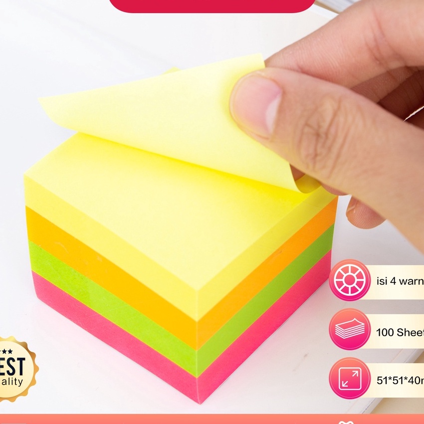 

Cepat Deli Sticky Note Pad Notes 4x1Sheets 51514mm Lem Menempel Erat EA333