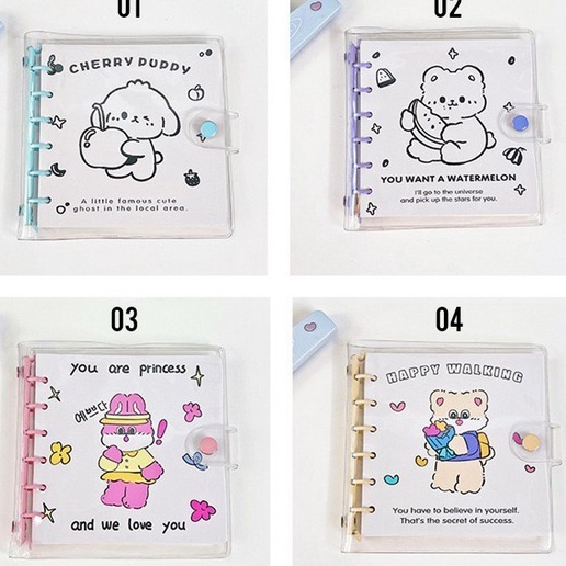 

KI3 LKM438 Binder Notebook Jurnal Kit Kartun Buku Catatan Loose Leaf Note Book 1KG 7PC LITTLE KUMA