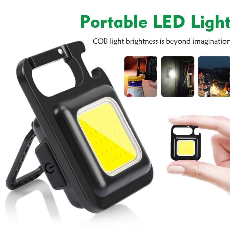 Dijamin Asli  GROTIC Lampu Senter Mini COB LED Gantungan Kunci Untuk Outdoor