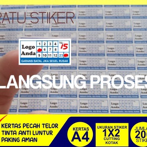 

Diskon Cetak Express Stiker Segel Garansi ukuran 1x2 cm Kes Pecah Telor