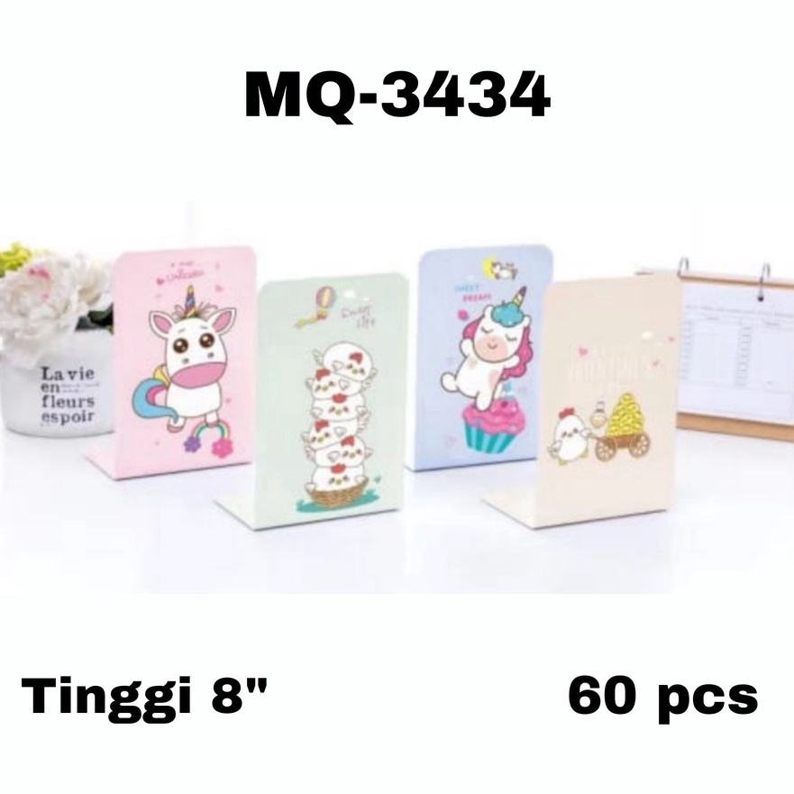 

FG2 SOS Book End seri MQ 1 set2 pcs Pembatas Buku Besi Penyangga BukuSandaran Buku