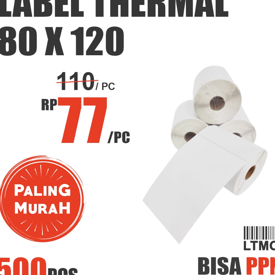 

Boom Label Barcode 78 x 12 kes stiker thermal 8x12