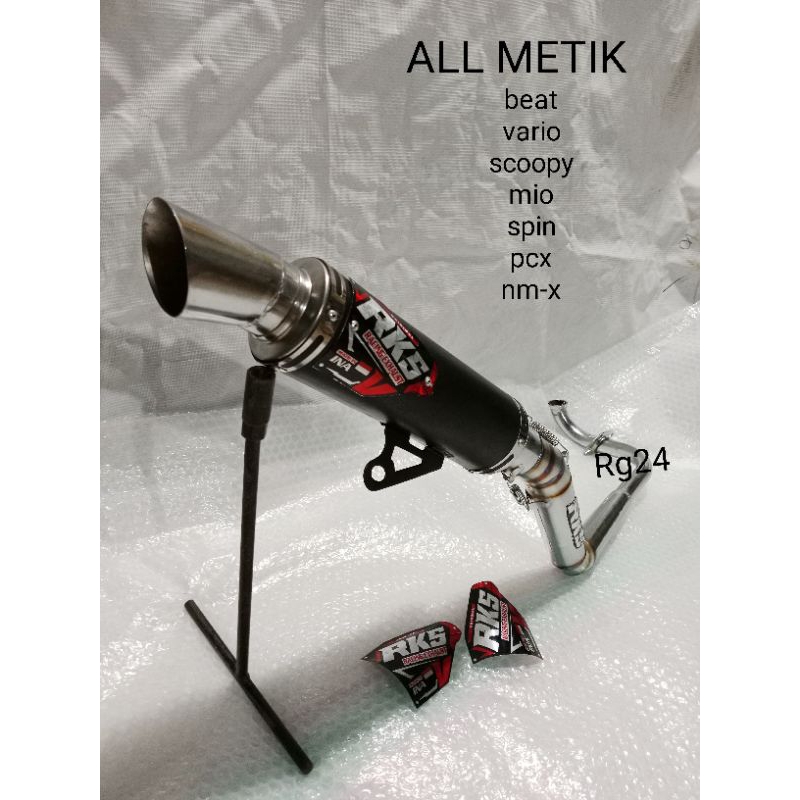 Knalpot racing samlong RKS LEHER ATAS untuk motor metik suzuki spin125 skydrive skywave hayate nex a