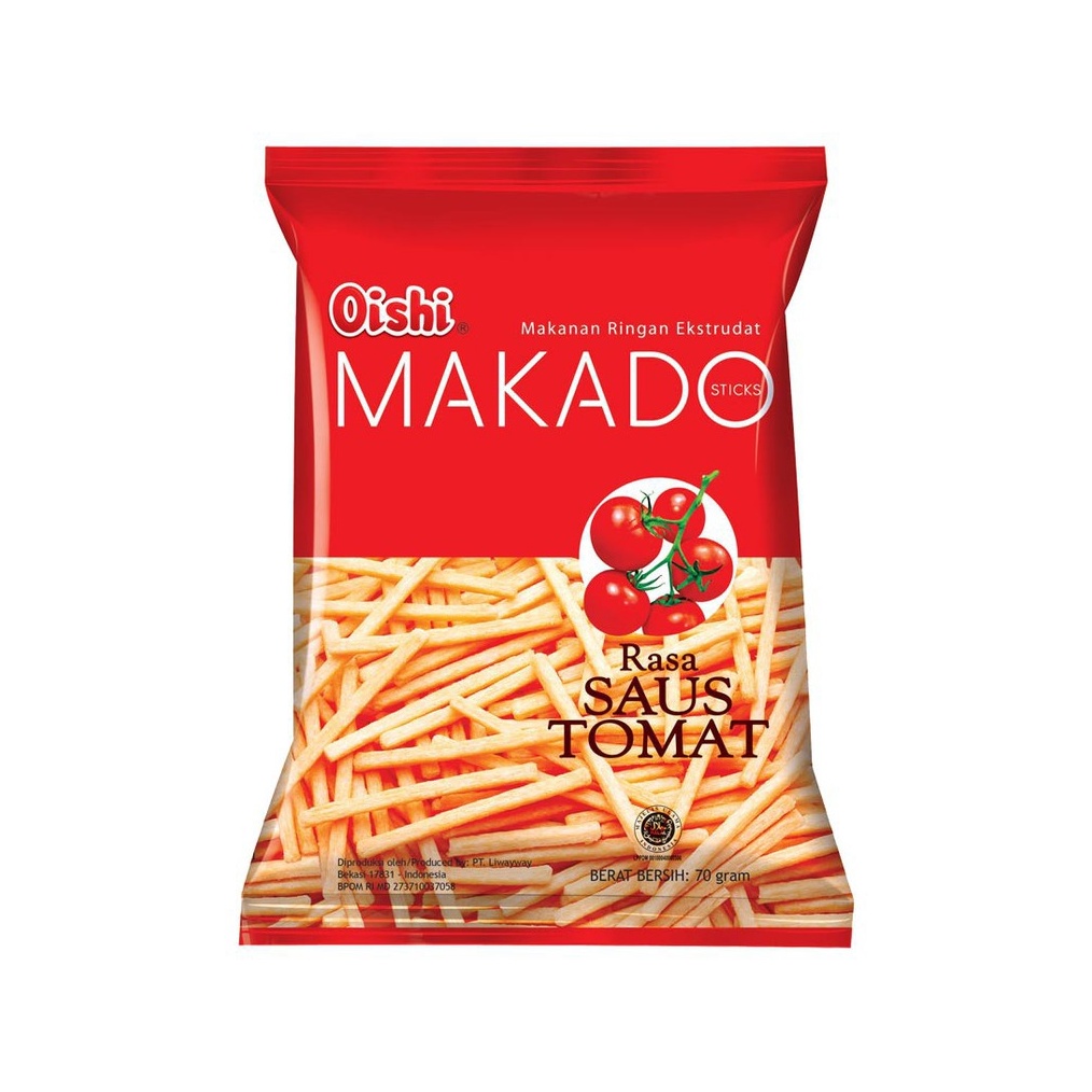 

WAH Oishi Makado Rasa Tomat Snack 6g cemilan piknik