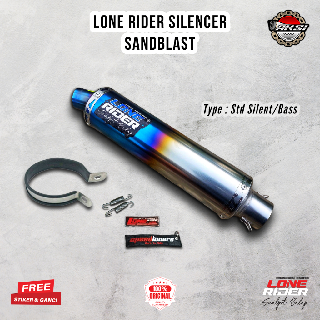ORIGINAL LONE RIDER Standar Silent Bass Sandblast - Knalpot Racing Lone Rider