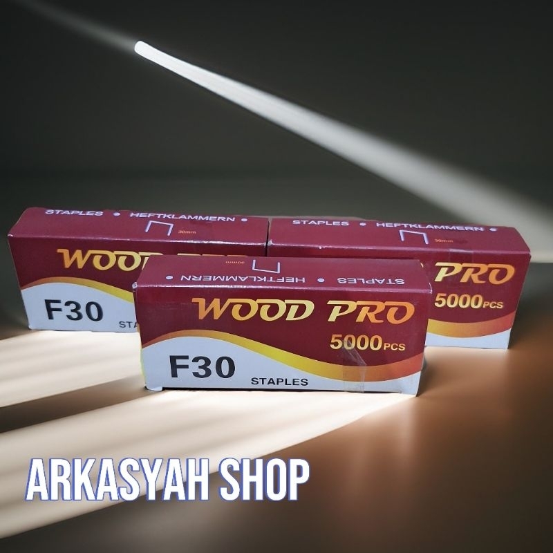 

3 PCS WOOD PRO ISI STAPLES MESIN PAKU TEMBAK F30 LURUS MATA AIR NAILER NAIL GUN ANGIN STEPLES