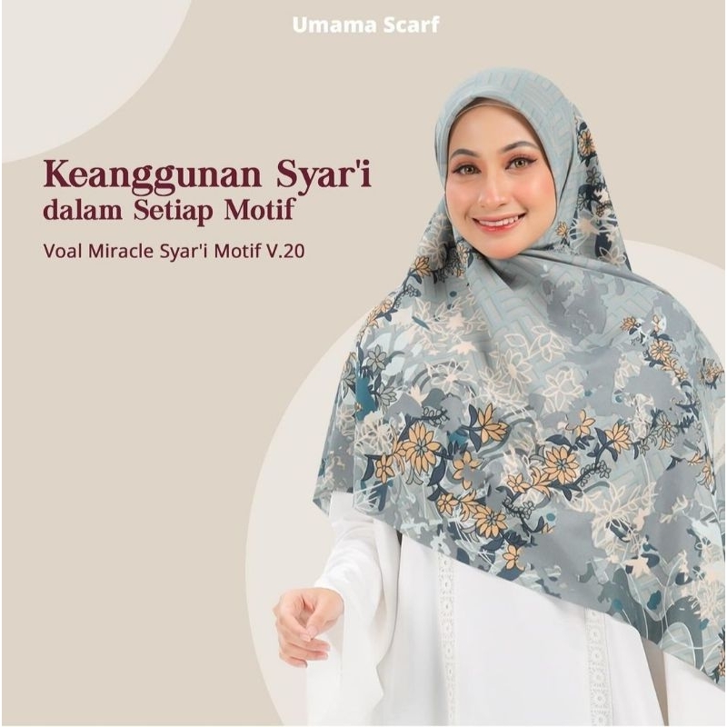 Hijab segi empat syari jumbo big size 130x130 cm umama
