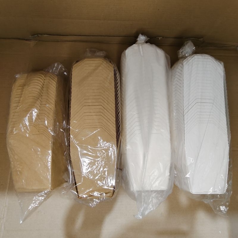 paper rice box ukuran M dan L coklat dan putih isi 25 pcs